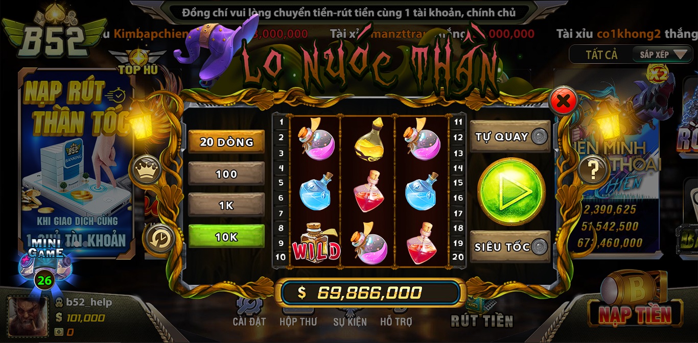 Mini slot game Lọ Nước Thần